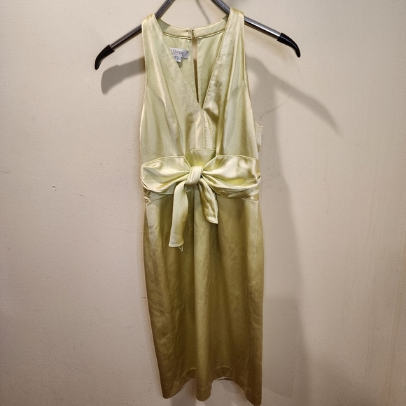 Kay Unger New York lime  100% silk body con sleeveless dress size 4 - Picture 1 of 13